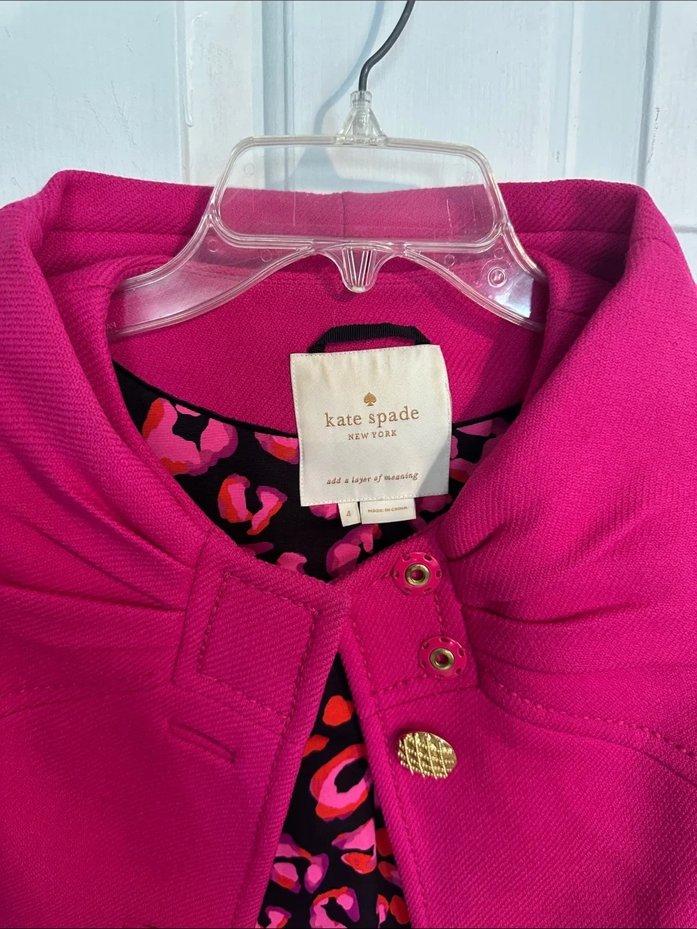 Kate Spade Hot Pink Jacket size 4 women’s